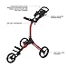 Bag Boy Compact 3, Three Wheel Golf Push Cart, Easy Three-Step Open & Close, Scorecard Console, Beverage Holder, Mobile Device Holder, Handle Mounted Parking Brake