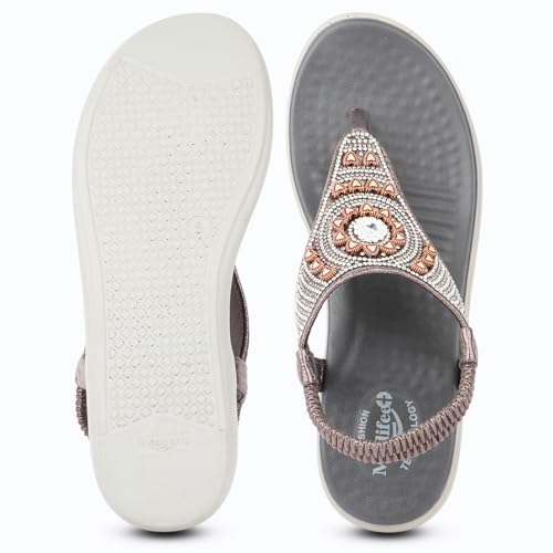 Image of Medifeet Elegance Beadwork Slingback Sandals for Women with Plush Cushion Footbed