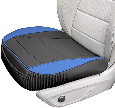 FH Group Car Seat Cushion – Durable Blue PU Leather Car Seat Cushions, 2 Piece Front Set Car Seat Cushion, Bottom Seat Protector, Water Resistant Car Seat Cover for Sedan, Truck, SUV