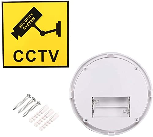 XYWHPGV Faux dôme de caméra de sécurité CCTV factice avec voyant d'avertissement clignotant à LED rouge, autocollant pour la maison extérieur intérieur blanc 4 pièces(afbfa 209d7 2441d 3d633 5d8b7 40f