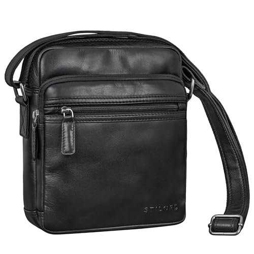 STILORD 'Kony' Bandolera Hombre Piel Pequeña Vintage Bolsa Tableta 10 Pulgadas iPad Messenger Bag...