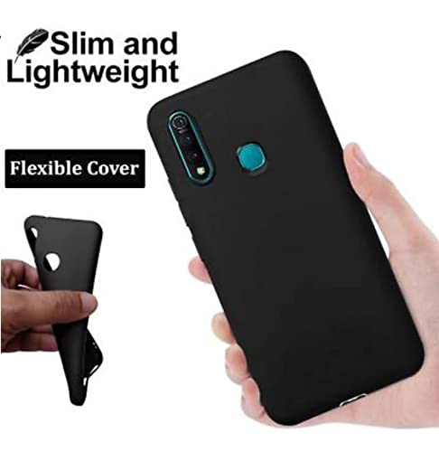 Image of Mobile Back Cover Case for Vivo Y19 /VIVO U20 (Silicone Case|CameraProtection|Black SC1510)