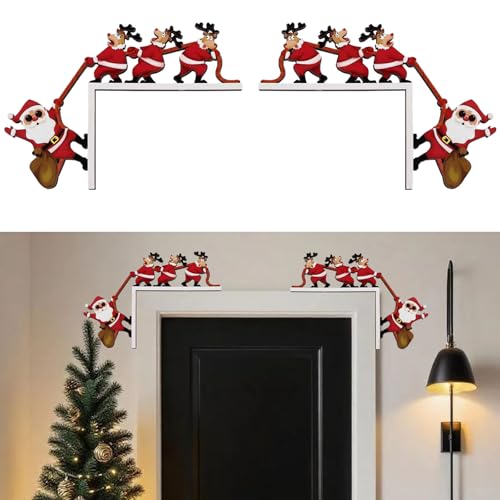 YDUNARISE 2 Stücke Türrahmen Deko Weihnachten,Creative Holz...