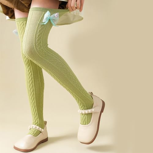 Thigh High Socks, Over the Knee Socks Cotton CablevKnit Kids Girl Spring Stretchy Sock for Girls School Uniform Sock4