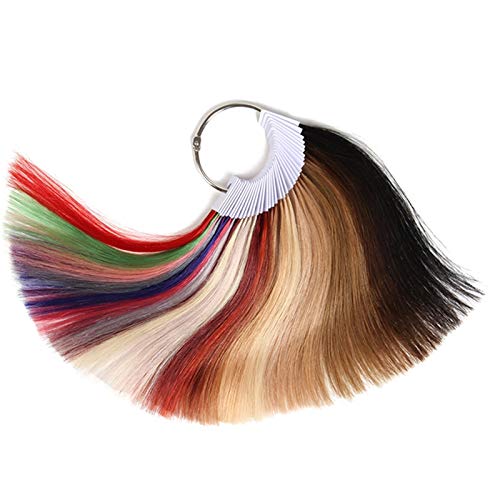 RINBOOOL Hair Swatches for Testing Color, 35 Colors, Colored Hair Color Rings Sample Testing Kit, 8 Inch