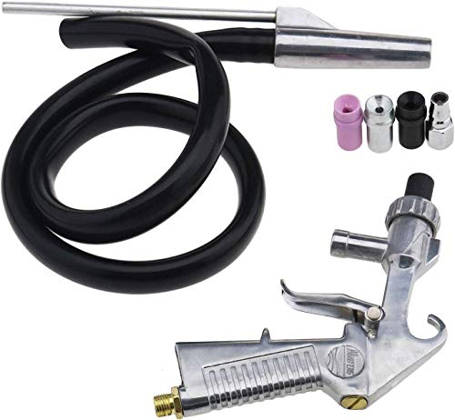 Air Sandblaster de sifón - Herramienta metálica de arena, kit de boquillas de aire de arenado con botones de tubo, pistola de chorro de arena + boquillas + conector Cover