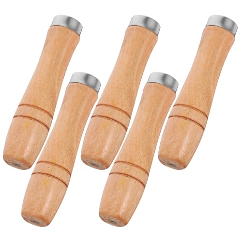 MAGICLULU 5個入りユニバーサル木製ツールハンドル 10インチファイル&ドライバー用 ハードウッドハンドドリルハンドル交換用 庭や家の修理用