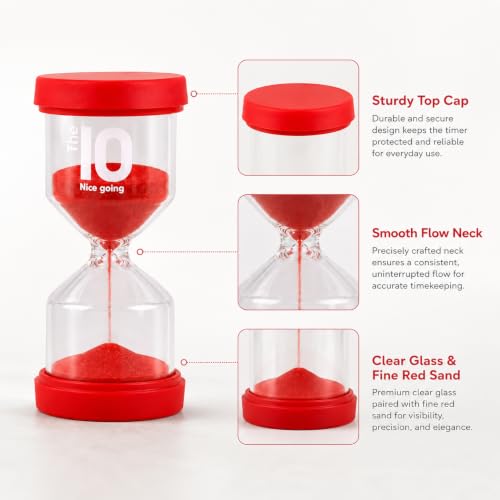 Image of Sand Timer 30 Minute, Sand Clock, Hour Glass Sand Timer Sand Clock Sandtimer Classroom Games Home Kitchen Officesand Clock Timer for Room Hourglass (RED)