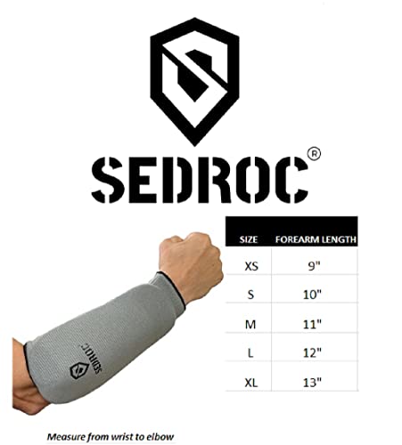 image for Sedroc Elite Forearm Guards Padded Arm Sleeves - Pair (S), Gray, Small