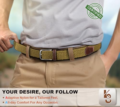 Image of KEMISANT Men's Golf Belt Nulti-pack, Braided Woven Stretch Belt for Gift Men Casual Jeans Sports Work 1 3 /8 inch