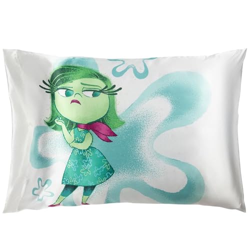 Jay Franco Disney Pixar Inside Out Disgust Satin Pillowcase - Standard Size 20x30 Inch Silky Soft White Premium Pillow Cover