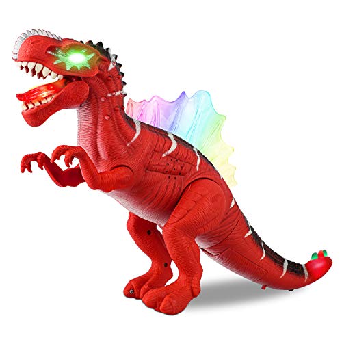 BACCOW Kids Dinosaur Toys for 3 Year Olds, Led Light Up Sound Walking Realistic No Faded and Smell Big Lighted Toy Dinosaurs for 5 Year Old Boys and Girls