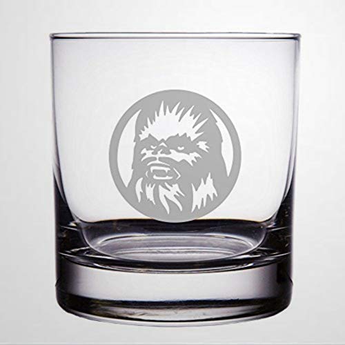 Chewbacca Rock Glass Copa de vino sin tallo grabado láser 8 oz Cover