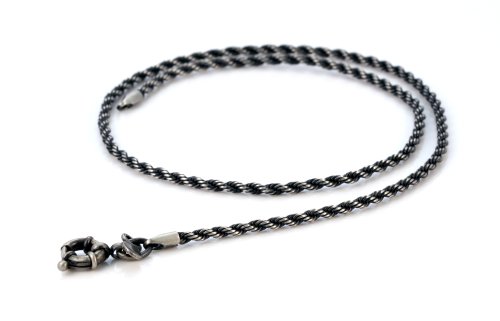 Preisvergleich Produktbild Bico Herren Damen Kabel 50cm Halskette (F18 45cm) Silber