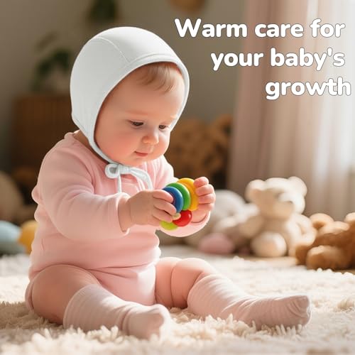 Image of JANGANNSA Newborn Baby Hospital Hat Infant Set Head Cap Lovely Ears Belt Beanie 0-8Months