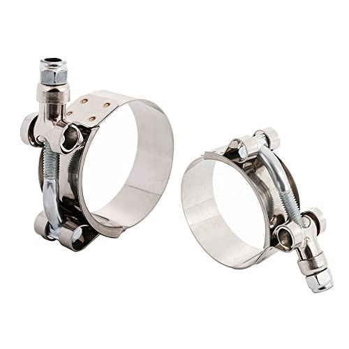 Aotokoop Universal 4-Ply High Performance 45 Degree Elbow Coupler Silicone Hose Id 4.5" (114Mm) For Turbo/Intercooler/Intake Piping With T-Bolt Clamps 2Pc - Black (No Logo) #TOP4