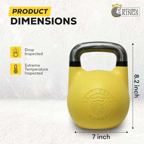 Kettlebell Kings Competition Kettlebells Weight (35mm handle) 8-48 KG | Hand weights Workout Gym Equipment & Strength training sets for Women & Men for Home Gym | Suitable for High Repetition Workouts - Image 4