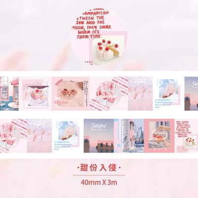 Amazon マスキングテープ かわいい 暮云春树 風景 インスタ風 海外マステ 萌え 手帳 Diy シール 手帳テープ 甜份入侵 マスキングテープ 文房具 オフィス用品