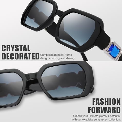 The Fresh Trendy Women Hot Fashion Rhinestones Sunnies Sunglasses - Exquisite Packaging - FR17406R3