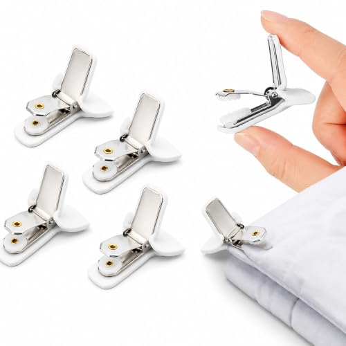ZALAOR 6 PCS Padded Duvet Clips - Pinless Quilt Cover Holders for Bedding