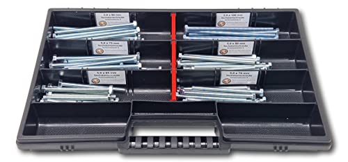 Sechskantschrauben Sortiment M5 // 65mm-100mm 90 tlg. Schraubenbox DIN 933 ISO 4017 Cover