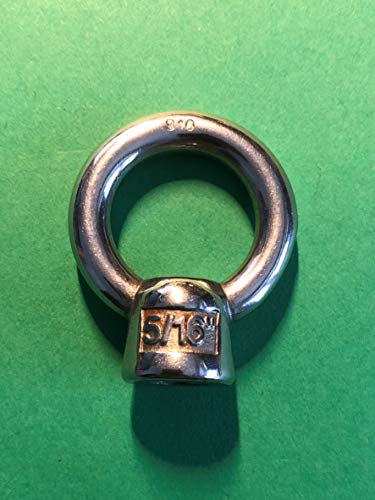 Image of US STAINLESS 20 Pieces Stainless Steel 316 Lifting Eye Nut 5 /16 inch UNC Marine Grade Nut Pitch of 18