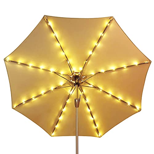 image for Suplit Solar Patio Umbrella Lights Cordless Parasol String Lights With