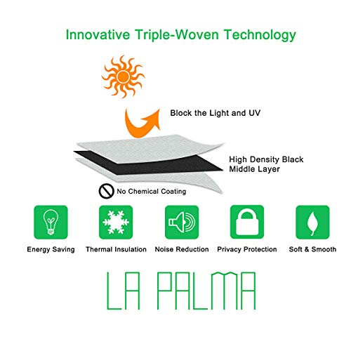 LA PALMA Blackout Curtains - Pack of 2 Panels for Bedroom - Image 2