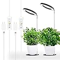 yadoker 144 LEDs Full Spectrum Plant Grow Light for Indoor Plants?Height Adjustable, 6.3" Aluminum Housing,Automatic Timer with 8/12/16 Hours,10-Level Brightness,Ideal for Small and Medium Plant Grow