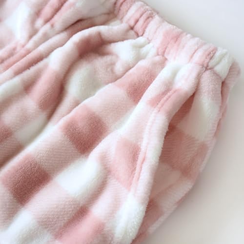 Image of codcm Womens Plaid Fluffy Pajama Pants Fuzzy Fleece Cozy Lounge Pants with Pockets Winter Warm Pj Bottoms