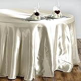 BalsaCircle 108-Inch Ivory Round Satin Tablecloth Table Cover Linens for Wedding Party Catering...