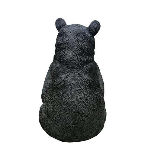 Figura de oso sentado negra de poliresina HI-LINE miniatura 6