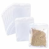 50Pcs Clear Resealable Packaging Bags for Small Business Supplies, Cute Small Color Smell Proof Pouch Plastic Baggies Sample Bag for Lip Gloss Soap Party Food Storage (5.9x7.8inch)
