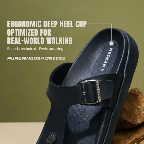 Image of Neeman's PureWhoosh Breeze Sandals for Men | Waterproof Chappal | Casual Slippers with Ergonomic Arch Support & Anti Skid EVA Sole | Adjustable Strap | Lightweight Monsoon Floaters for Beach & Outdoor Wear