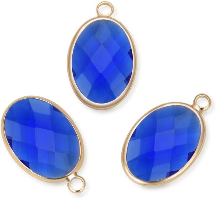 Adabele Grade A 18mm Birthstone Charm Pendant Drops 18K Yellow Gold Plated For Personalized Earrings Bracelet Necklace Anklet Pendant Keychain Craft Jewelry Making