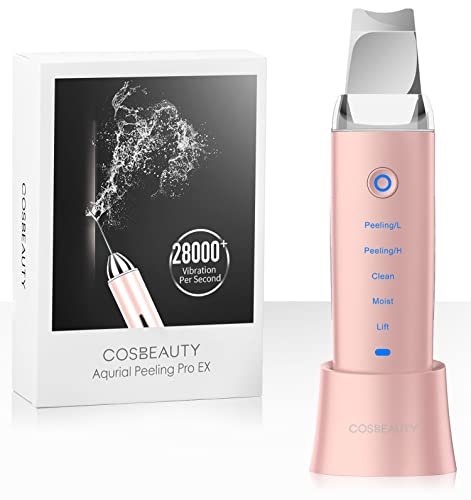 COSBEAUTY Skin Scrubber Skin Spatula, 4 in 1 Versatile Skincare Device for Exfoliating | Blackhead Remover Tool | Skincare Moist Assistor | Edema & Wrinkles Reduce, Wireless Charging, IPX6 Waterproof