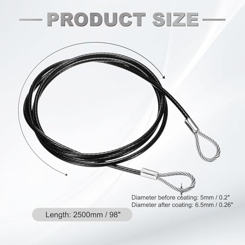 Câble de sécurité antivol double boucle noir 250cm pour sécuriser le matériel - 2