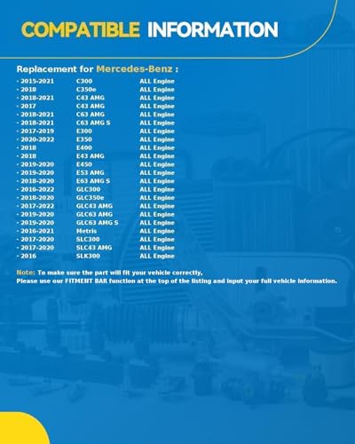Image of PHILTOP Air Conditioner AC Compressor for Mercedes-Benz C300 2015-2021,E300 2017-2019,E350 2020-2022,GLC300 2016-2022,E450 2019-2020,E400 2018,Metris 2016-2021,C43 AMG 2017-2021,GLC350e 2018-2020