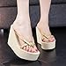 Women's Elastic Lace-Up Slip On Platform Wedge Flip Flop Fashion Round Peep Toe Non-Slip Platform Heighten Clip Toe Flip Flop Summer Leisure Vacation Beach Sandals (9,Black)