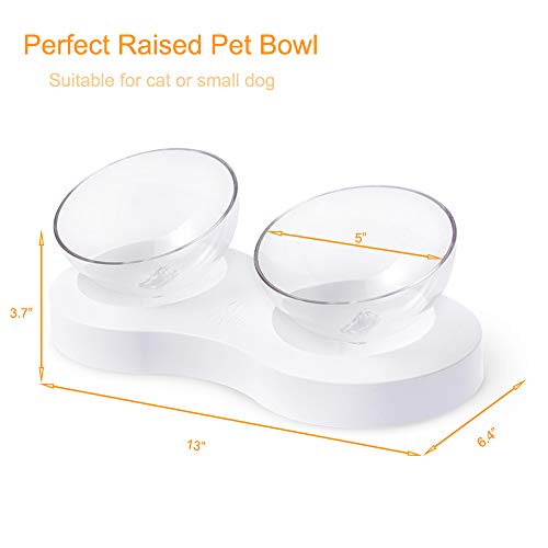 Laifug Elevated Double Cat Dog Food Water Bowls,Tilted Pet Raised Bowls with Stand for Cats and Small Dogs,Food Grade… - Image 3