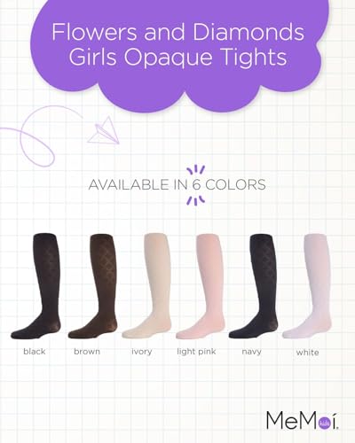 MeMoi Flowers and Diamonds Girls Opaque Tights2
