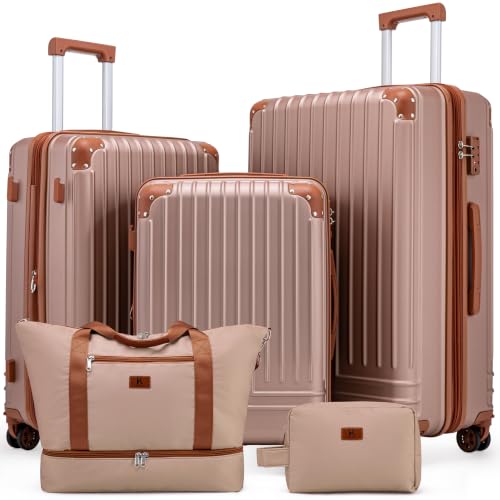 Image of KUNEL Luggage Sets 5 Piece, Hardshell Expandable Suitcase, 20 /24 /28inch
