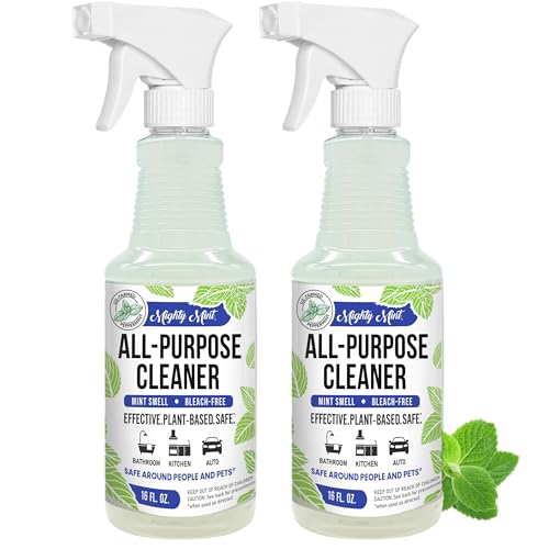 Mighty Mint All-Purpose Cleaner Spray for Home Kitchen Bathroom Natural Peppermint Scent 16oz - 2 Pack