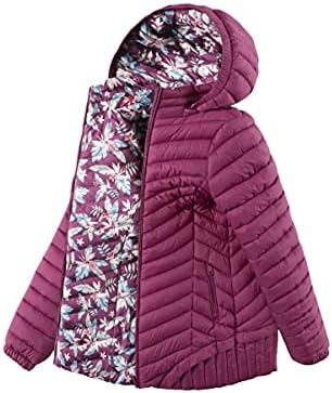QLZ Girls Long Down Coat,Puffer Jacket,3-14 Years,Double-sided Wear，Camouflage