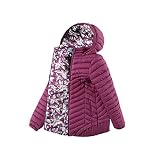 QLZ Girls Long Down Coat,Puffer Jacket,3-14 Years,Double-sided Wear，Camouflage