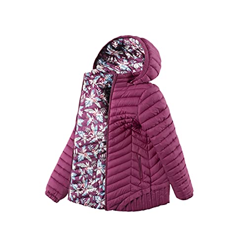 Qlz Girls Long Down Coat,Puffer Jacket,3-14 Years,Double-Sided Wear，Camouflage #TOP1