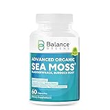 Advanced Organic Irish Sea Moss - 60 Capsules - Pure SeaMoss, Bladderwrack & Burdock Root Supplement...