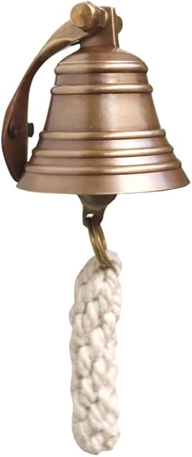 The Metal Magician 2" Antique Ship's Bell Maritime Duty Watch/Indoor/Outdoor/Last Orders/Pub/Door/School/Dinner/Reception Wall Mountable Brass Bell with Wall Mount