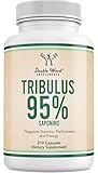 Tribulus Terrestris for Men (Purest 95% Saponin Content) 210 Capsules, 1,000mg Concentrated Fruit Extract (Third Party Tested, Vegan Safe, Non-GMO) for Stamina and Energy by Double Wood