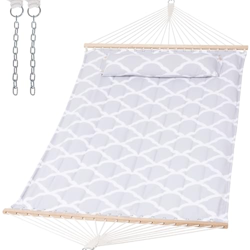 Image of SUNCREAT Replacement Hammock for Stand, 475 lbs Capacity, Two Person Backyard Hammock for Outside, Gray Cloud